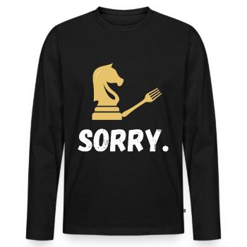 Schach Spruch Geschenk Schachmatt Queens Gambit - Männer Premium Bio Langarmshirt - Schwarz - Vorne - Nico (187cm)