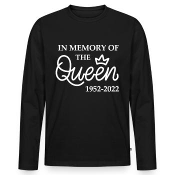 In Memory of the Queen - Männer Premium Bio Langarmshirt - Schwarz - Vorne - Nico (187cm)