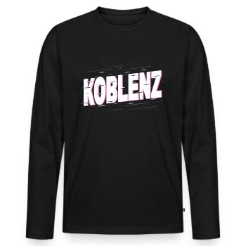 Koblenz Germany City Font Home Love - Men's Premium Organic Long Sleeve Shirt - black - Front - Nico (187cm)