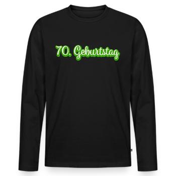 70. Geburtstag 70 Jahre Geschenkidee - Männer Premium Bio Langarmshirt - Schwarz - Vorne - Nico (187cm)