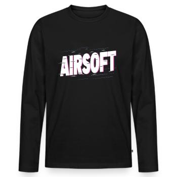 Airsoft Softair Arme Sport Hobby Player Team - T-shirt manches longues Premium bio Homme - noir - Devant - Nico (187cm)