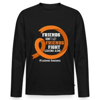 Leukemia Awareness Month Leukemia Survivor - Men's Premium Organic Long Sleeve Shirt - black - Front - Nico (187cm)