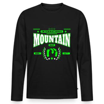 Journée internationale de la montagne - T-shirt manches longues Premium bio Homme - noir - Devant - Nico (187cm)