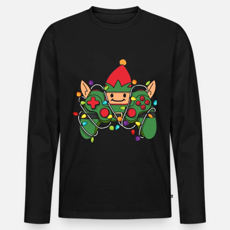 Christmas Gaming Controller - Männer Premium Bio Langarmshirt - Schwarz
