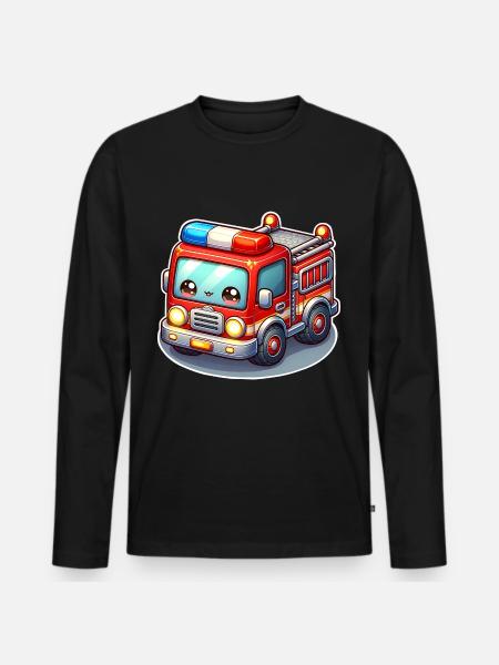 Fire Brigade With Face Kids - Men's Premium Organic Long Sleeve Shirt - black