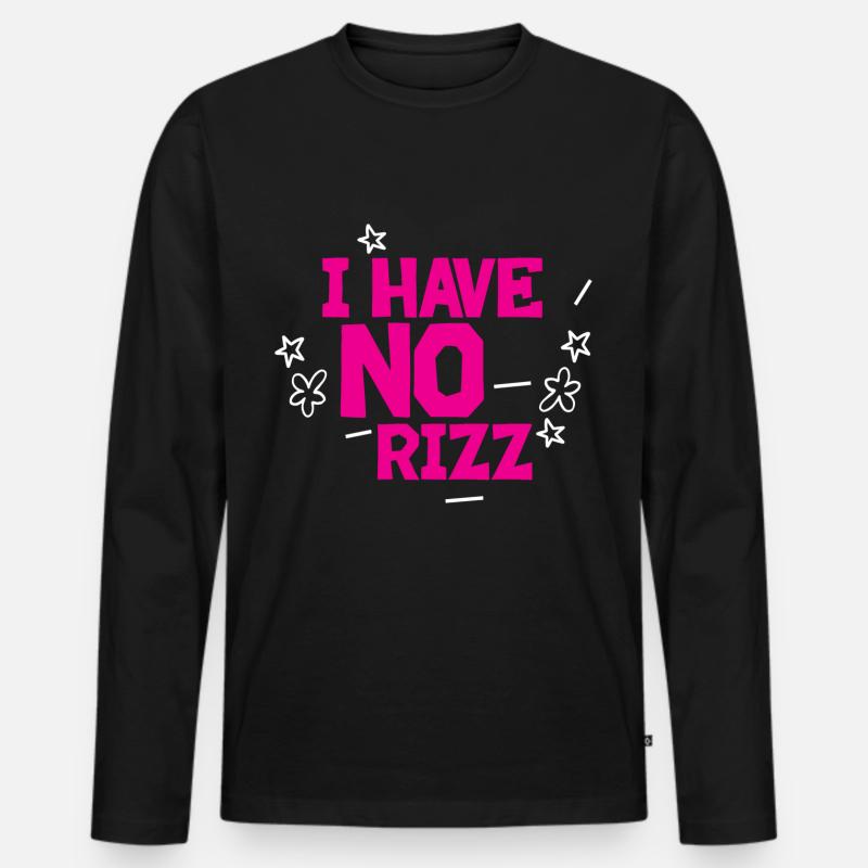 I Have No Rizz - Männer Premium Bio Langarmshirt - Schwarz