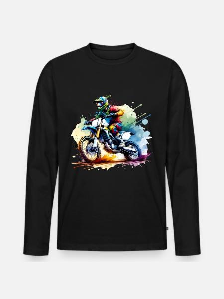 Motocross - Men's Premium Organic Long Sleeve Shirt - black