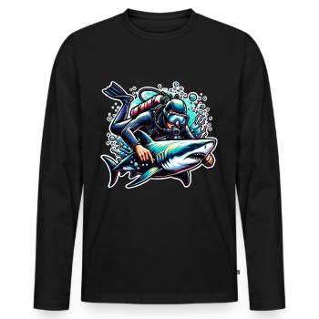 Tauchen Taucher - Männer Premium Bio Langarmshirt - Schwarz - Vorne - Nico (187cm)