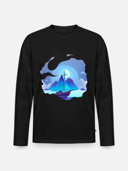 Sailing sailboat - Men's Premium Organic Long Sleeve Shirt - black