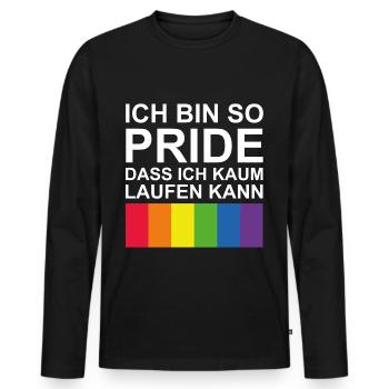 Regenbogen Pride - Männer Premium Bio Langarmshirt - Schwarz - Vorne - Nico (187cm)