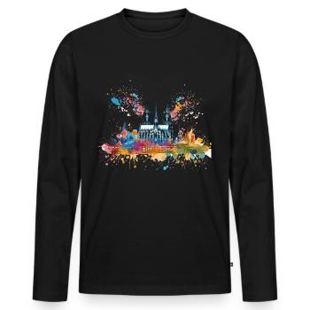 Cologne Kölle Carnaval Gebützt Kölle Alaaf Jeck Party - T-shirt manches longues Premium bio Homme - noir - Devant - Nico (187cm)