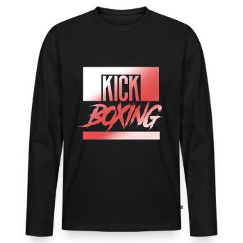 Kickboxing Kickboxen - Männer Premium Bio Langarmshirt - Schwarz - Vorne - Nico (187cm)