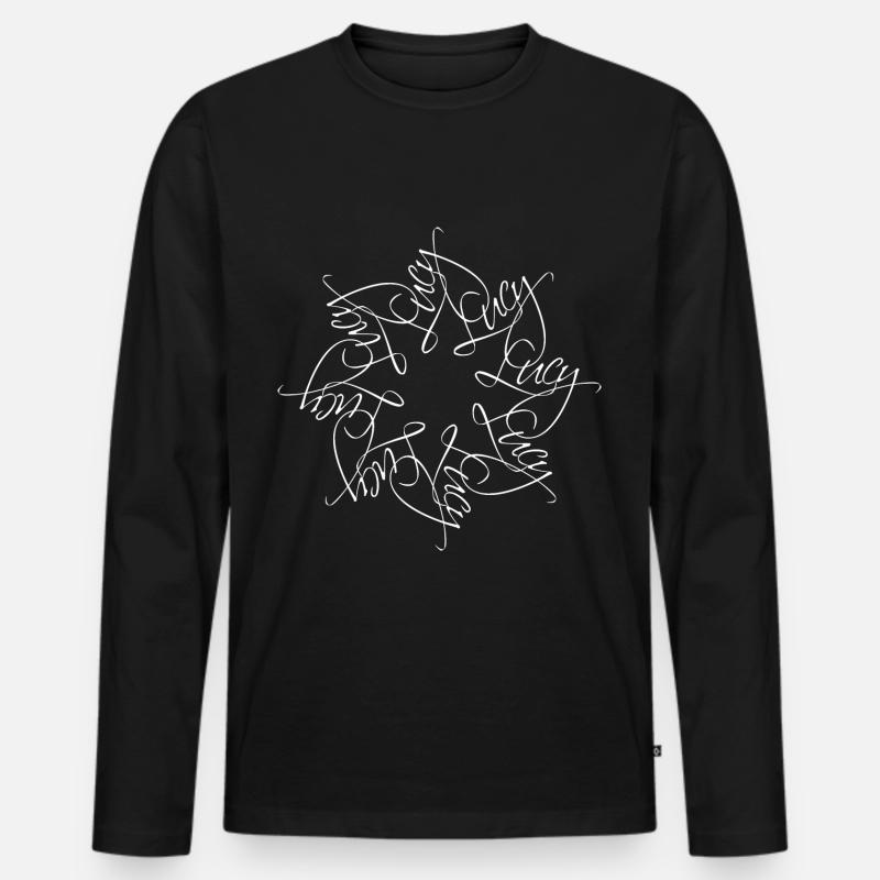 Lucy Name Namensmandala - Männer Premium Bio Langarmshirt - Schwarz
