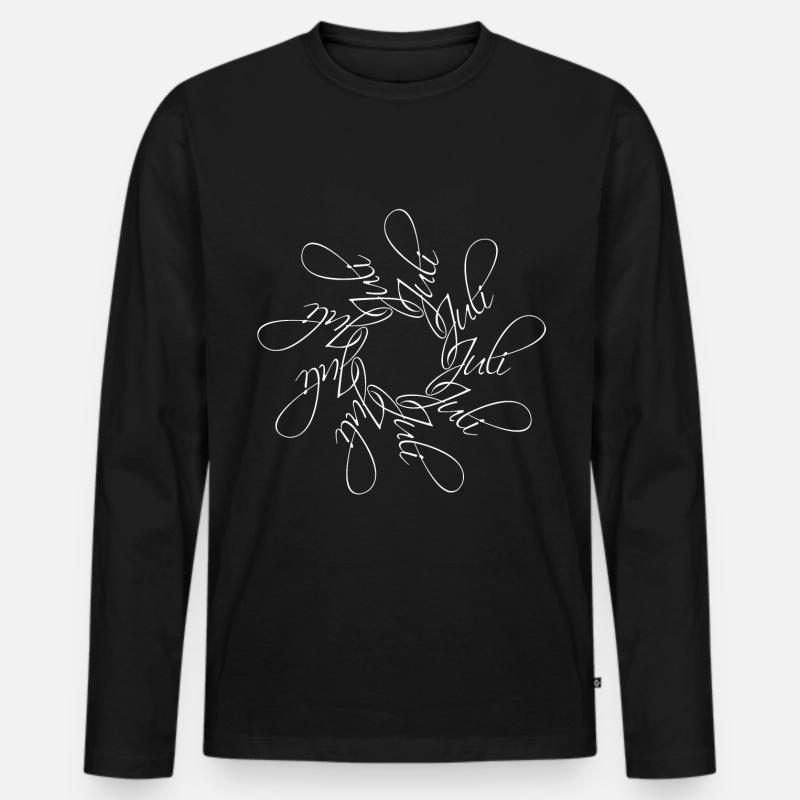 Juli Name Namensmandala - Männer Premium Bio Langarmshirt - Schwarz