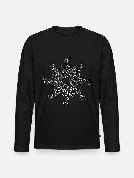 Patricia Name Mandala - Men's Premium Organic Long Sleeve Shirt - black