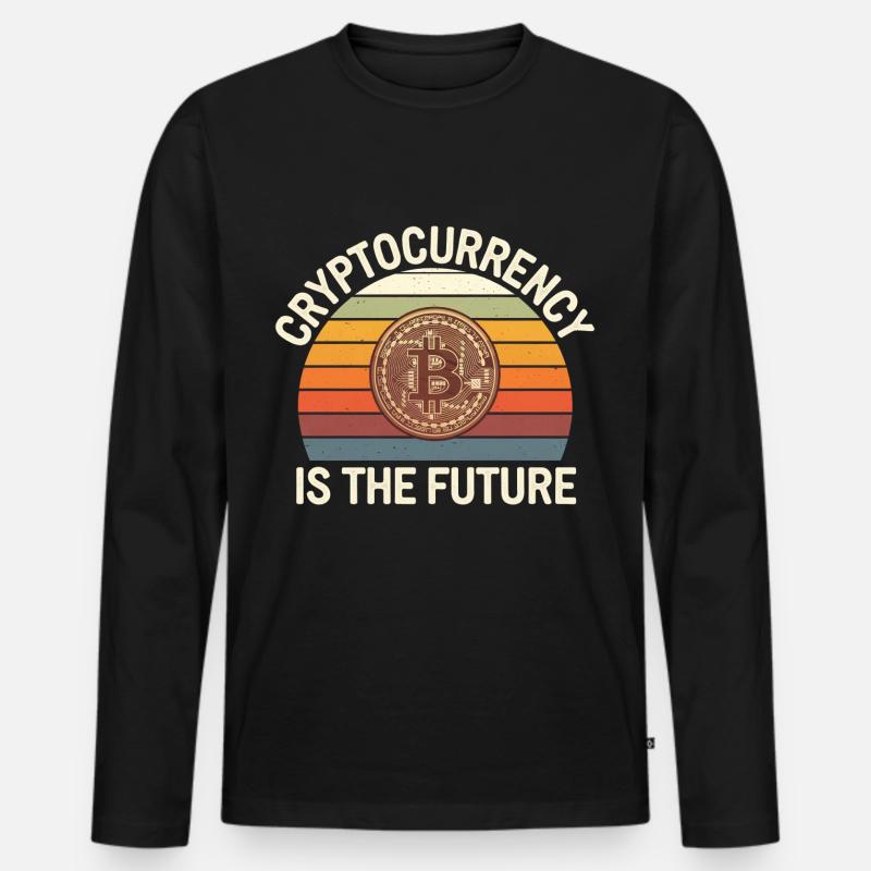 Cryptocurrency Is The Future 15 - Männer Premium Bio Langarmshirt - Schwarz