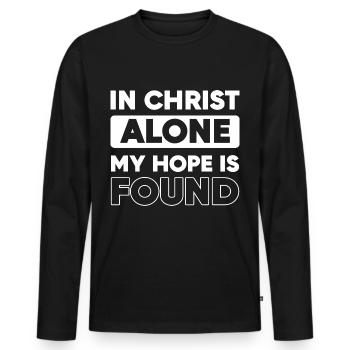 Bible Verse la Bible - T-shirt manches longues Premium bio Homme - noir - Devant - Nico (187cm)