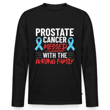Prostatakrebs Prostata Krebs Chemo - Männer Premium Bio Langarmshirt - Schwarz - Vorne - Nico (187cm)