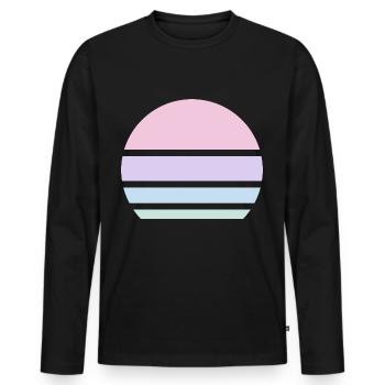 Sun Pastel Retro Pattern Vintage - Men's Premium Organic Long Sleeve Shirt - black - Front - Nico (187cm)