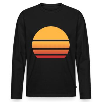 Sunset Retro Pattern Vintage - Men's Premium Organic Long Sleeve Shirt - black - Front - Nico (187cm)