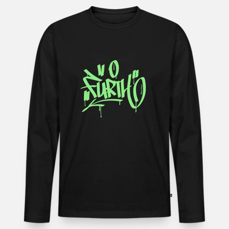Fürth T Shirt Graffiti - Männer Premium Bio Langarmshirt - Schwarz