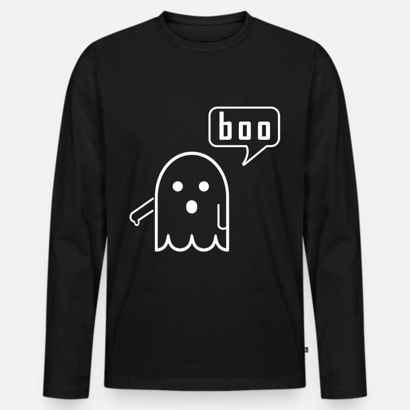 boo ghost - Männer Premium Bio Langarmshirt - Schwarz
