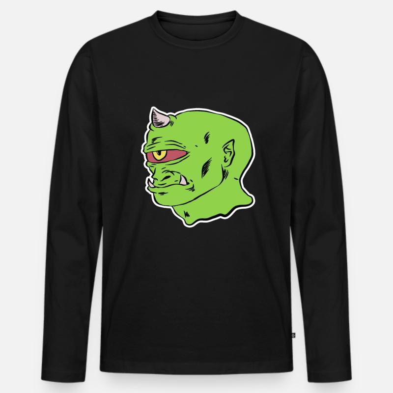 Zombie - Männer Premium Bio Langarmshirt - Schwarz