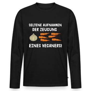 Zeugung eines Veganers - Männer Premium Bio Langarmshirt - Schwarz - Vorne - Nico (187cm)