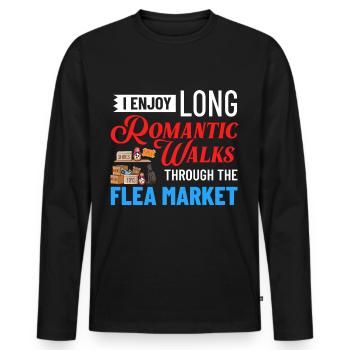 Flea Market Flea Market Funny Articles Market - Men's Premium Organic Long Sleeve Shirt - black - Front - Nico (187cm)