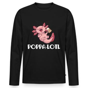 Cadeau de fête des pères pour papa pour la fête des hommes - T-shirt manches longues Premium bio Homme - noir - Devant - Nico (187cm)