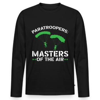 Fallschirmjäger Fallschirmspringen Fallschirmsprin - Männer Premium Bio Langarmshirt - Schwarz - Vorne - Nico (187cm)