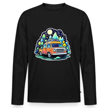 Camper Wohnmobil Campen - Männer Premium Bio Langarmshirt - Schwarz - Vorne - Nico (187cm)