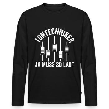 Tontechniker Tonmeister Foh - Männer Premium Bio Langarmshirt - Schwarz - Vorne - Nico (187cm)