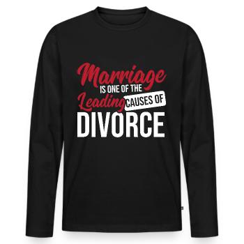 Scheidung Ende der Ehe Scheidung geschieden - Männer Premium Bio Langarmshirt - Schwarz - Vorne - Nico (187cm)