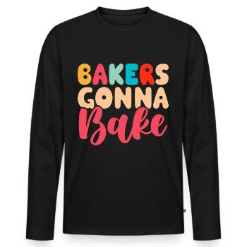 Backen Bäcker Bäckerei - Männer Premium Bio Langarmshirt - Schwarz - Vorne - Nico (187cm)