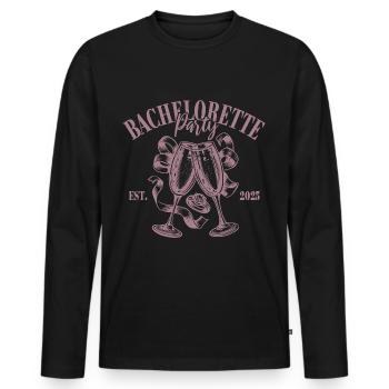 Bachelorette Party - Est. 2025 - Enter your name - Men's Premium Organic Long Sleeve Shirt - black - Front - Nico (187cm)