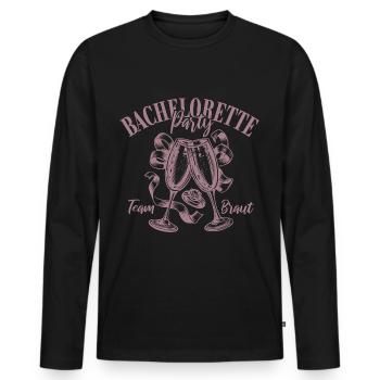 Bachelorette Party - Team Braut - Name eintragen - Männer Premium Bio Langarmshirt - Schwarz - Vorne - Nico (187cm)