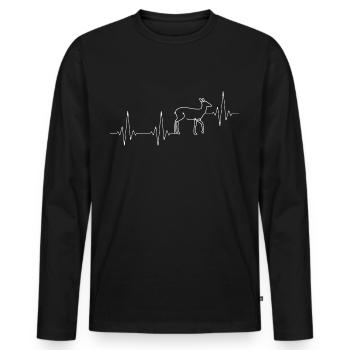 Reh Herzschlag Reh Liebe - Männer Premium Bio Langarmshirt - Schwarz - Vorne - Nico (187cm)