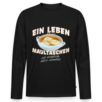 Maultaschen essen für den stolzen Schwaben - Männer Premium Bio Langarmshirt - Schwarz - Vorne - Nico (187cm)