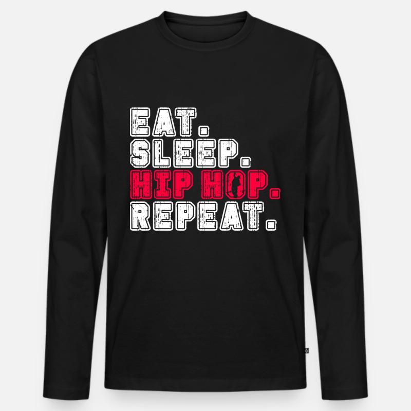 Hip Hop - Männer Premium Bio Langarmshirt - Schwarz