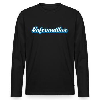 Informatiker Informatik Studieren Geschenk - Männer Premium Bio Langarmshirt - Schwarz - Vorne - Nico (187cm)
