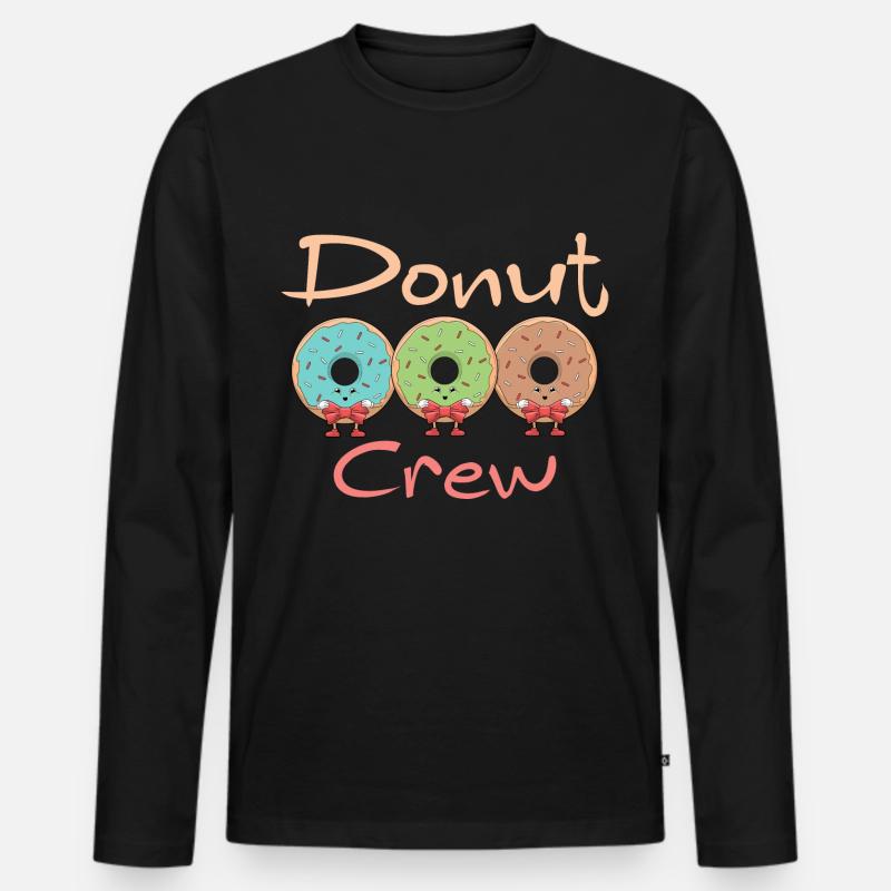 Donut Crew - Männer Premium Bio Langarmshirt - Schwarz
