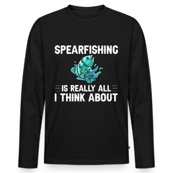 Spearfishing Spear Fishermen Fish Spear Fishermen - Men's Premium Organic Long Sleeve Shirt - black - Front - Nico (187cm)
