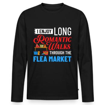 Flea Market Flea Market Funny Articles Market - Men's Premium Organic Long Sleeve Shirt - black - Front - Nico (187cm)