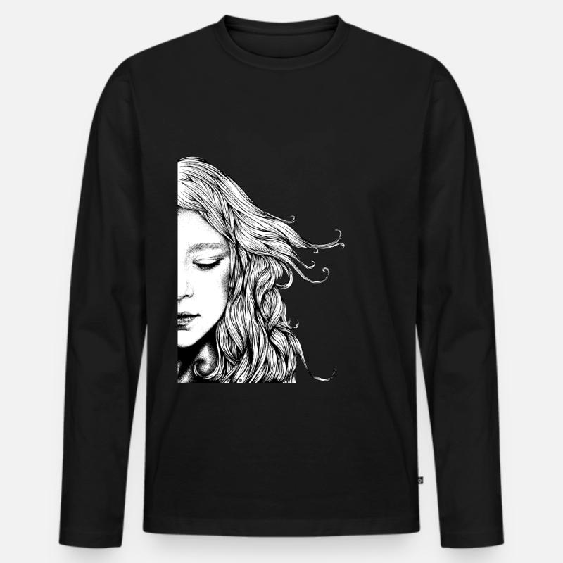 Träumerin - Männer Premium Bio Langarmshirt - Schwarz