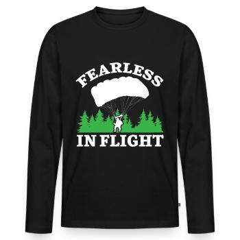 Fallschirmjäger Fallschirmspringen Fallschirmsprin - Männer Premium Bio Langarmshirt - Schwarz - Vorne - Nico (187cm)