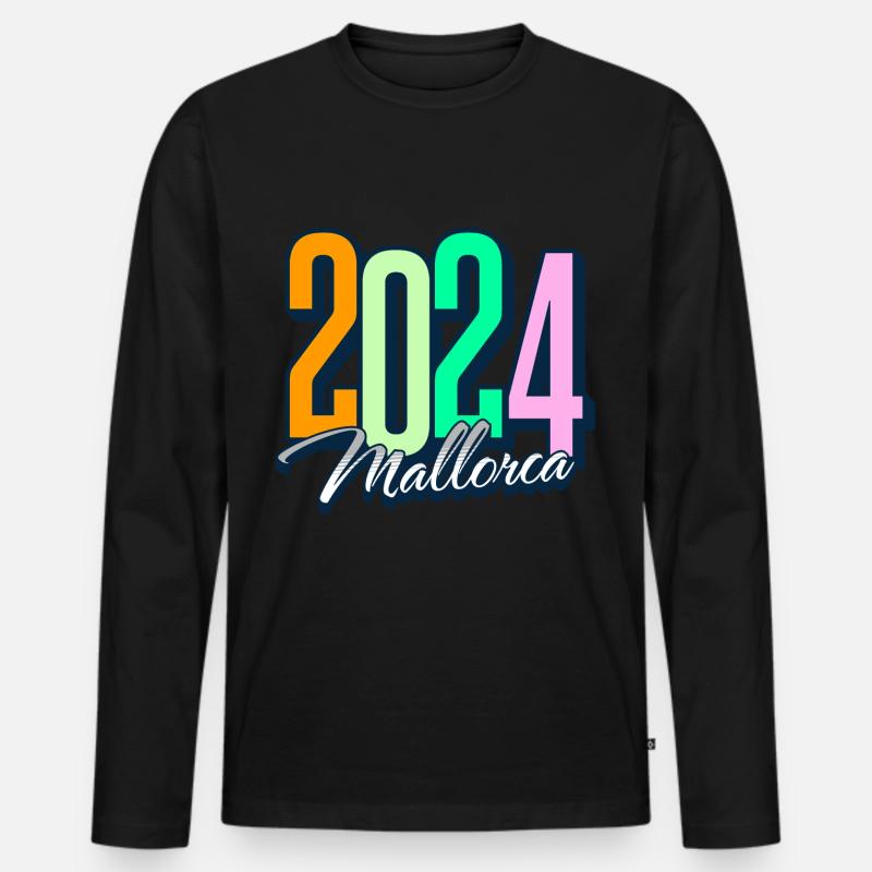 Mallorca 2024 - Männer Premium Bio Langarmshirt - Schwarz
