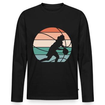Basketball Basketball Basketball Femme Basketball - T-shirt manches longues Premium bio Homme - noir - Devant - Nico (187cm)
