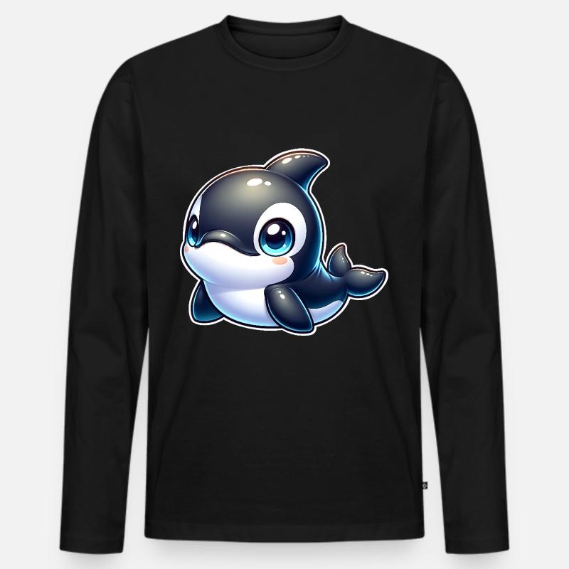 Orca - Männer Premium Bio Langarmshirt - Schwarz