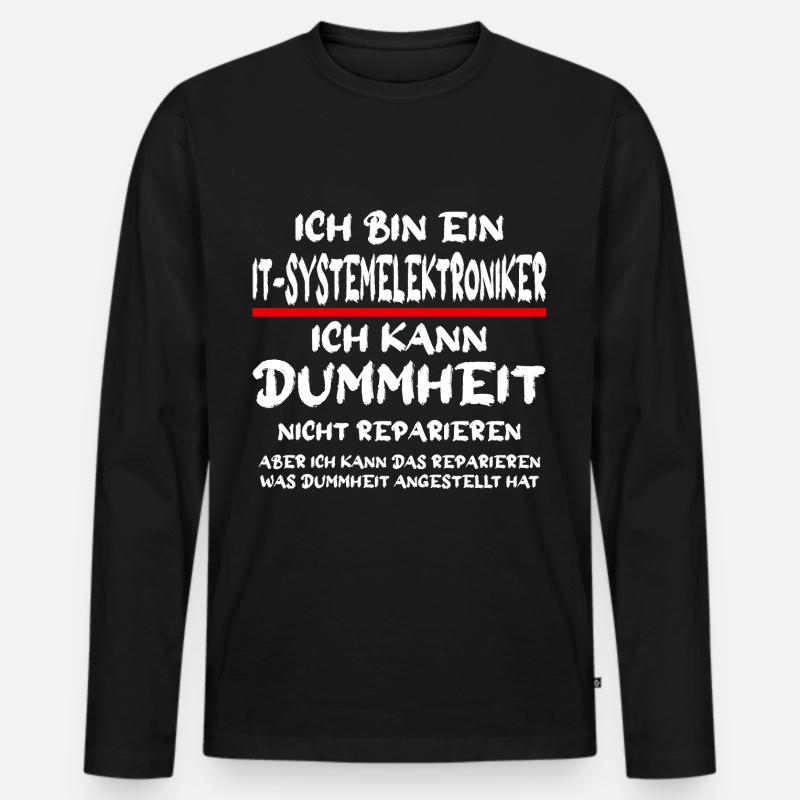 Ich bin ein Systemelektroniker Handwerker Spruch - Männer Premium Bio Langarmshirt - Schwarz